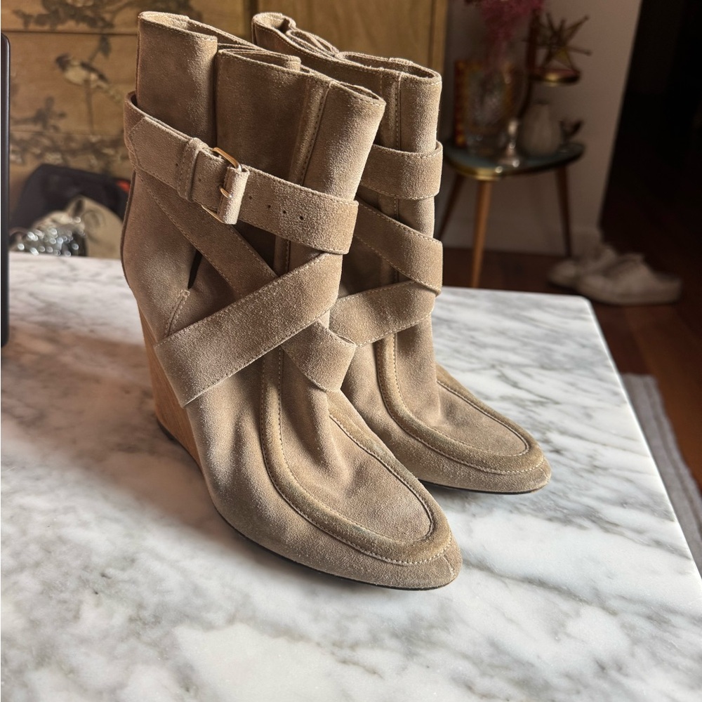 Balenciaga Suede Wedge Beige Heels Women’s - Picture 4 of 4